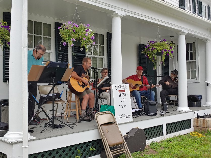 Musicians on a porch