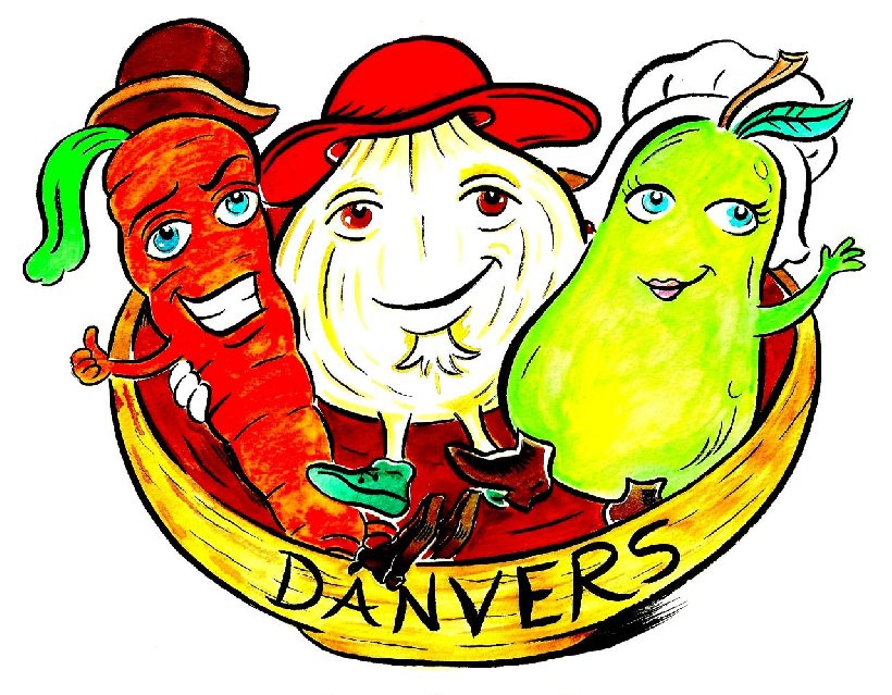 Cartoon of Carrot, Onion, Pear