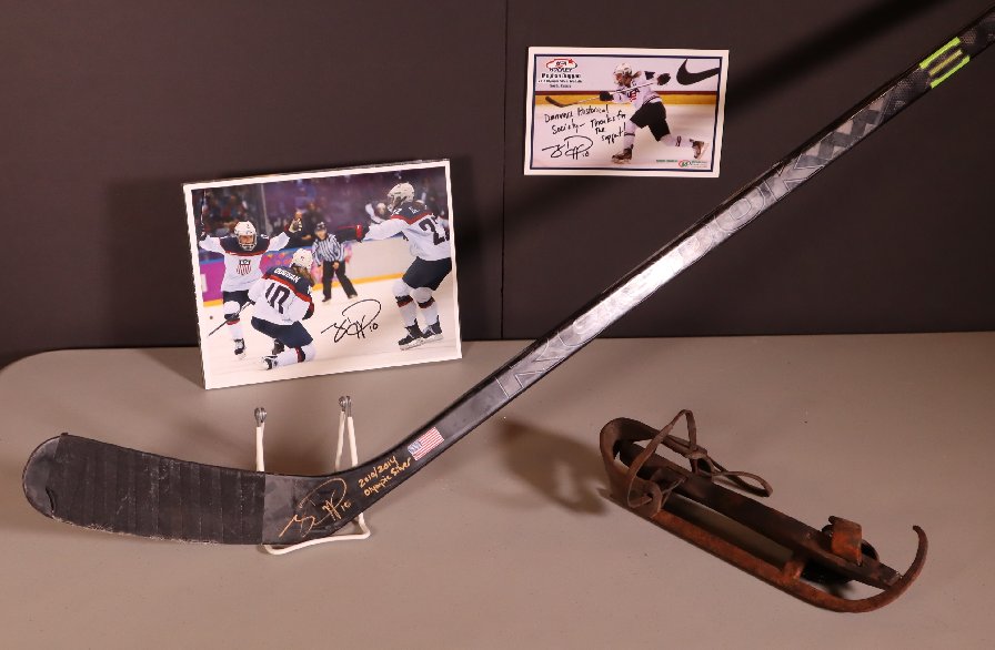 Antique Ice Skate with Megan Duggan Memorabilia
