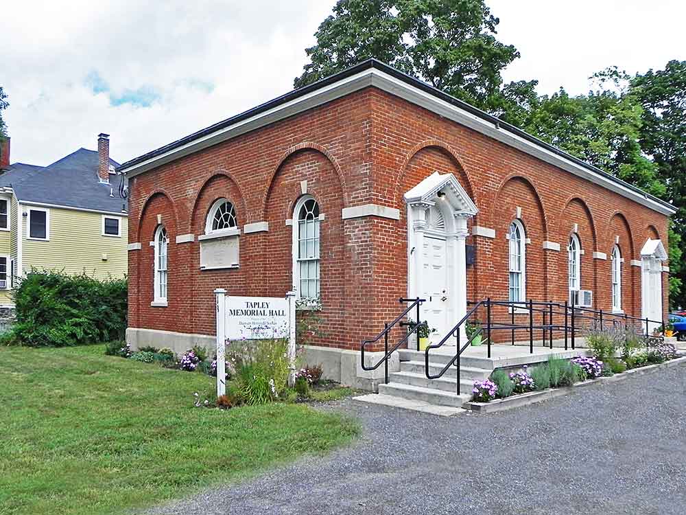 Tapley Hall Exterior, Brick building with green grass