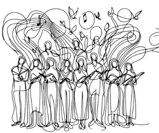 choral group line art